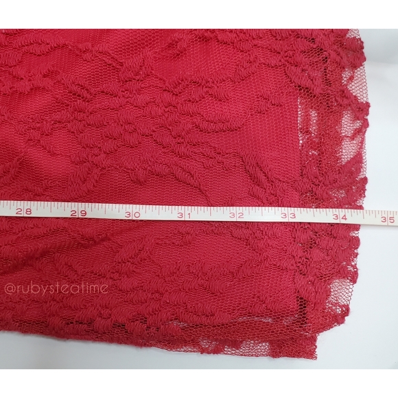 Cherry Red Lace Dress, Cap Sleeve, Wedding Guest, Prom, Dates, Valentine, NWT - Picture 10 of 13